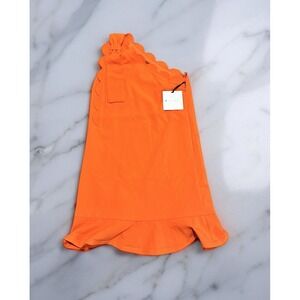 Victoria Beckham for Target Orange One Shoulder Scallop Ruffle Dress Womens S